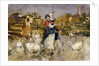 A Mother and Child with Geese by Mose Bianchi