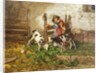 Children and Goats in a Barn, by Mose Bianchi