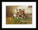 Children and Goats in a Barn, by Mose Bianchi