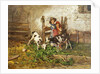 Children and Goats in a Barn, by Mose Bianchi