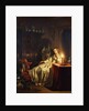 A Candlelit Interior with a Lady Seated at a Table, 1865 by Petrus van Schendel