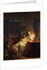 A Candlelit Interior with a Lady Seated at a Table, 1865 by Petrus van Schendel