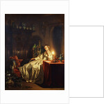 A Candlelit Interior with a Lady Seated at a Table, 1865 by Petrus van Schendel