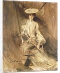 Portrait of a Lady, Seated, with a Parasol by Giovanni Boldini