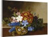 Periwinkle, Auricula and Grape Hyacinths on a Marble Ledge, 1882 by Johan Laurents Jensen