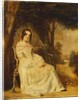 Portrait of Mary Freer Seated Small Full Length on a Garden Seat by William Powell Frith
