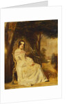 Portrait of Mary Freer Seated Small Full Length on a Garden Seat by William Powell Frith