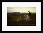 A Shepherd and his Sheep with Geese Beyond, 1896 by Carl Christian Ferdinand Wentorf