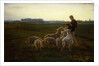 A Shepherd and his Sheep with Geese Beyond, 1896 by Carl Christian Ferdinand Wentorf