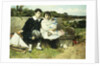 Two Children Seated on a Park Bench, 1882 by Mariano Barbasan Lagueruela
