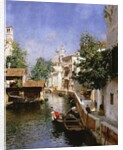 A Venetian Canal Scene by Rubens Santoro
