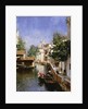 A Venetian Canal Scene by Rubens Santoro