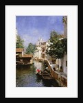 A Venetian Canal Scene by Rubens Santoro