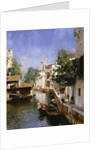 A Venetian Canal Scene by Rubens Santoro