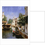 A Venetian Canal Scene by Rubens Santoro