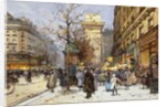 Figures on Le Boulevard St. Denis at Twilight by Eugene Galien-Laloue