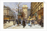 Figures on Le Boulevard St. Denis at Twilight by Eugene Galien-Laloue