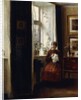A Young Girl Sewing by Carl Holsoe