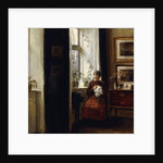 A Young Girl Sewing by Carl Holsoe