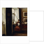 A Young Girl Sewing by Carl Holsoe