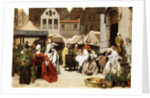 The Flower Market, 1870 by Auguste Serrure