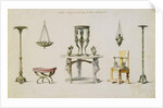 Differents Vases, Furniture, Altars and Tripods Discovered at Herculaneum by Pierre-Adrien Paris