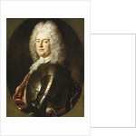 Portrait of a Gentleman, Half Length, in Armour, a White Jabot and Crimson Wrap, in a Painted Oval by Jean-Marc Nattier