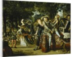 A Troop of Actors Performing Before a Crowd by Matthys Naiveu