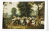 Elegant Figures Seated at a Banquet Table in a Wooded Clearing by Christoffel Jacobsz van der Lamen