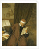 A Lawyer Seated at a Desk Reading a Letter, a Library Beyond, 1668 by Adriaen Jansz. van Ostade