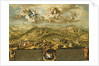 A View of Bethlehem with the Journey of the Magi, the Trinity Above and the Nativity in a Painted Cartouche Below, 1752 by Joseph Stephan
