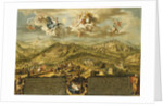 A View of Bethlehem with the Journey of the Magi, the Trinity Above and the Nativity in a Painted Cartouche Below, 1752 by Joseph Stephan