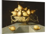 Pears in a Bowl on a Stone Plinth by Antonio Mohedano