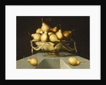Pears in a Bowl on a Stone Plinth by Antonio Mohedano