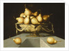 Pears in a Bowl on a Stone Plinth by Antonio Mohedano