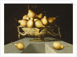 Pears in a Bowl on a Stone Plinth by Antonio Mohedano