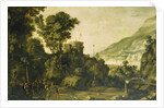 A Mountainous River Landscape with a Scene from the Life of William Tell by Paul Brill or Bril