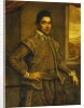 Portrait of a Gentleman, Standing Three-Quarter Length, Wearing an Elaborately Embroidered Costume, Before a Window, a Landscape Beyond by Domenico Robusti Tintoretto