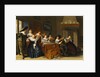Elegant Figures with Instruments Seated at a Table and a Young Lady Singing in a Interior, 1637 by Dirck Hals