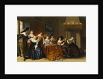 Elegant Figures with Instruments Seated at a Table and a Young Lady Singing in a Interior, 1637 by Dirck Hals