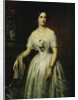 Portrait of a Lady Standing Three-Quarter Length Wearing a White Dress, 1851 and 1876 by August Schiott