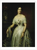 Portrait of a Lady Standing Three-Quarter Length Wearing a White Dress, 1851 and 1876 by August Schiott