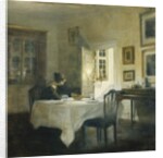 A Woman at a Table in a Dining Room by Carl Holsoe