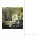 A Woman at a Table in a Dining Room by Carl Holsoe