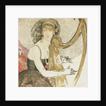 A Lady Playing a Harp, 1921 by Gerda Marie Frederike Wegener