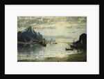 A Fjord Scene with Sailing Vessels by Adelsteen Normann