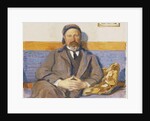 A Portrait of the Artist's Husband George Pauli Seated on a Sofa by Hanna Pauli