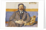 A Portrait of the Artist's Husband George Pauli Seated on a Sofa by Hanna Pauli