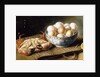 A Crab and a Bowl of Eggs on a Basket, with a Bottle and Half a Lemon by Mary E. Powis