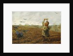 The Crow-Scarer; 'Pigeons and Crows, Take Care of Your Toes', 1884 by Arthur Hughes